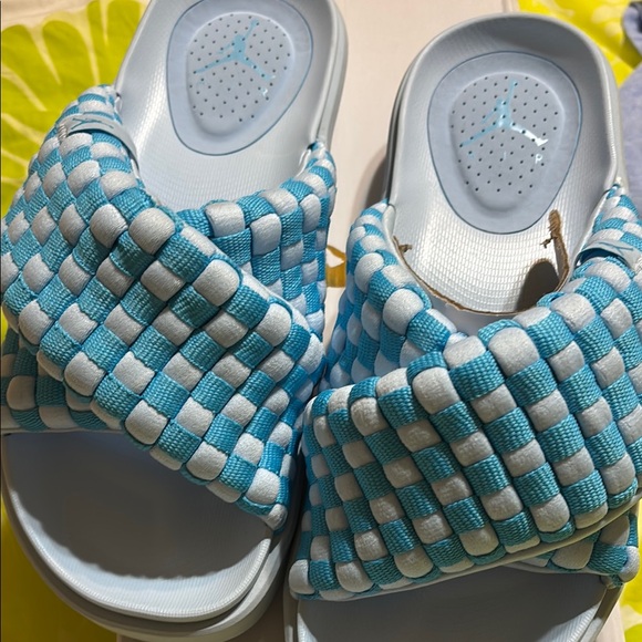 Jordan Shoes - Jordan Blue and White Woven Sandals